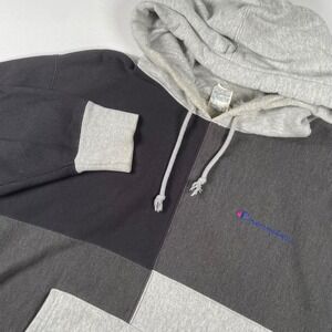 Champion Reverse Weave Colorblock Pullover Hoodie‎ Mens Large Sweatshirt Vintage